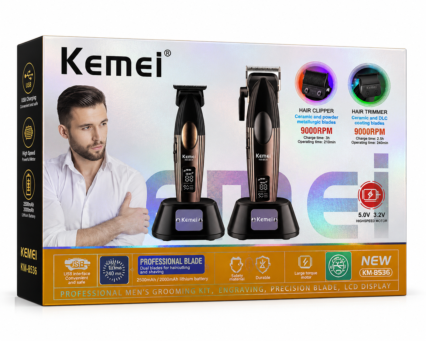 Kemei KM-8536 Hair Clipper & Trimmer Set